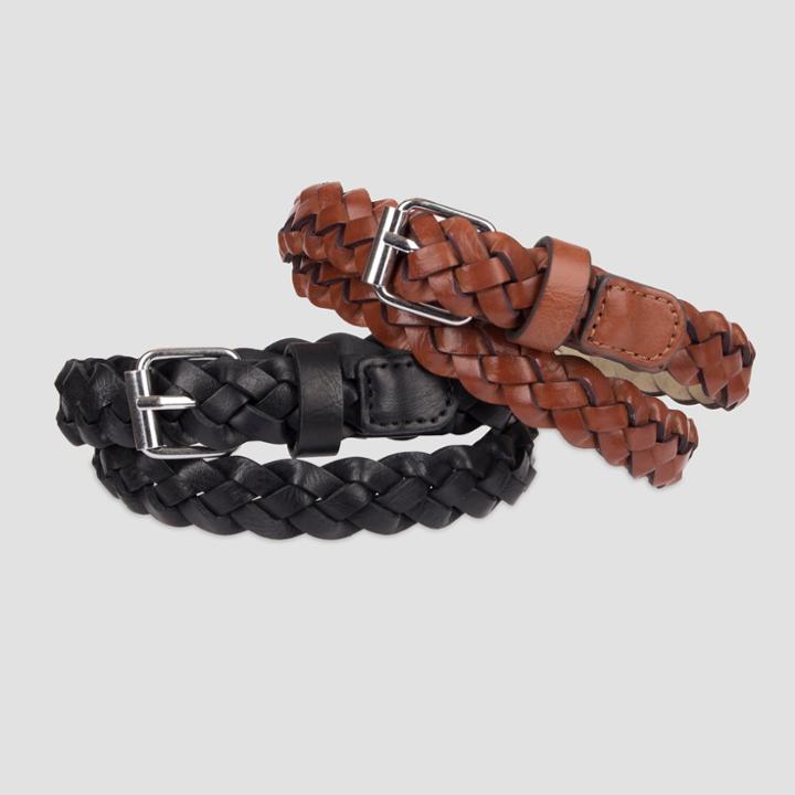 Girls' 2pk Braided Belts - Cat & Jack Xl,