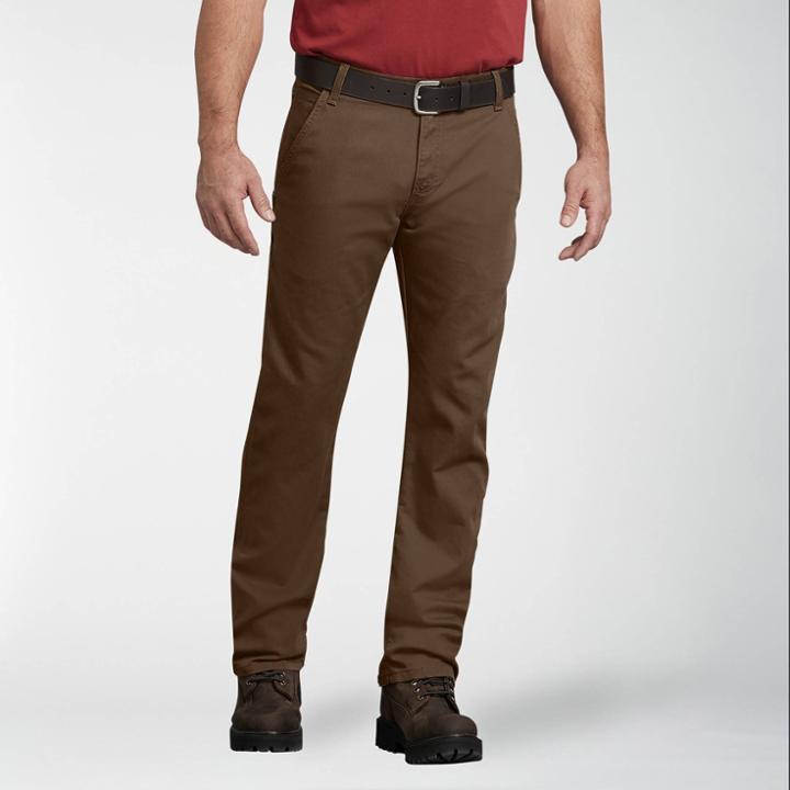 Dickies Men's Flex Regular Fit Straight Leg Tough Max Duck Carpenter Pants - Washed Wood