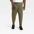 Men's Big & Tall Cotton Tapered Fleece Cargo Joggers - All In Motion Olive