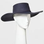 Women's Wide Brim Felt Boater Hat - Universal Thread Black