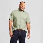 Men's Big & Tall Short Sleeve Cotton Novelty Button-down Shirt - Goodfellow & Co Pioneer