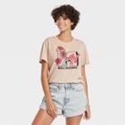 Women's Mtv Floral Print Short Sleeve Graphic T-shirt - Taupe