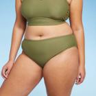 Juniors' Plus Size Cheeky Bikini Bottom - Xhilaration Olive Green X