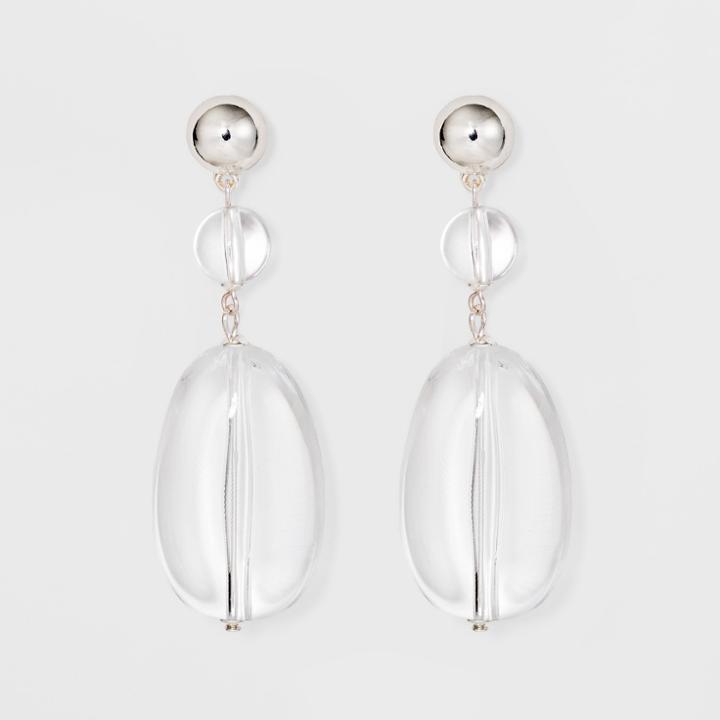 Metal Domed Post And Acrylic Ball Hanging With Acrylic Bead Earrings - A New Day