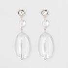 Metal Domed Post And Acrylic Ball Hanging With Acrylic Bead Earrings - A New Day