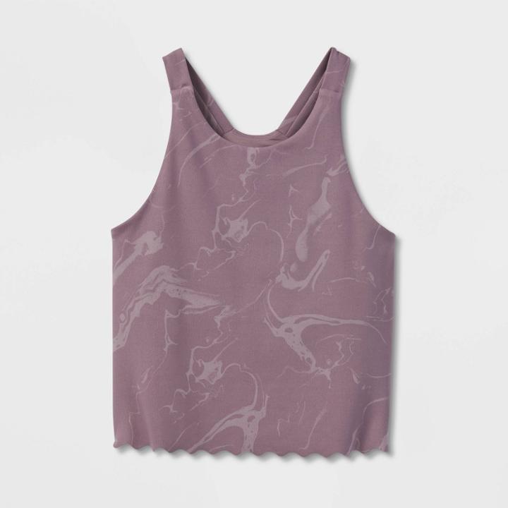 Girls' Printed Crop Tank Top - All In Motion Lilac Purple