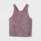 Girls' Printed Crop Tank Top - All In Motion Lilac Purple