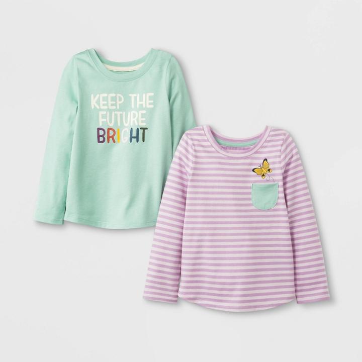 Toddler Girls' 2pk Long Sleeve T-shirt Set - Cat & Jack