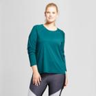 Women's Plus-size Long Sleeve Ventilated Tech T-shirt - C9 Champion Jade Green