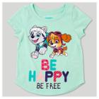 Toddler Girls' Paw Patrol Short Sleeve T-shirt - Mint Heather