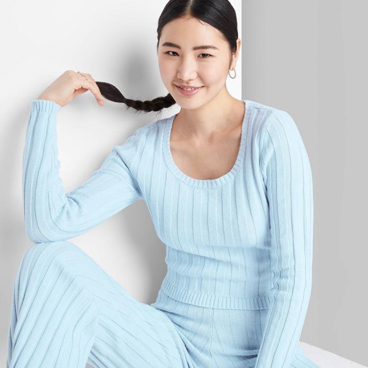 Women's Crew Neck Open Back Pullover Sweater - Wild Fable