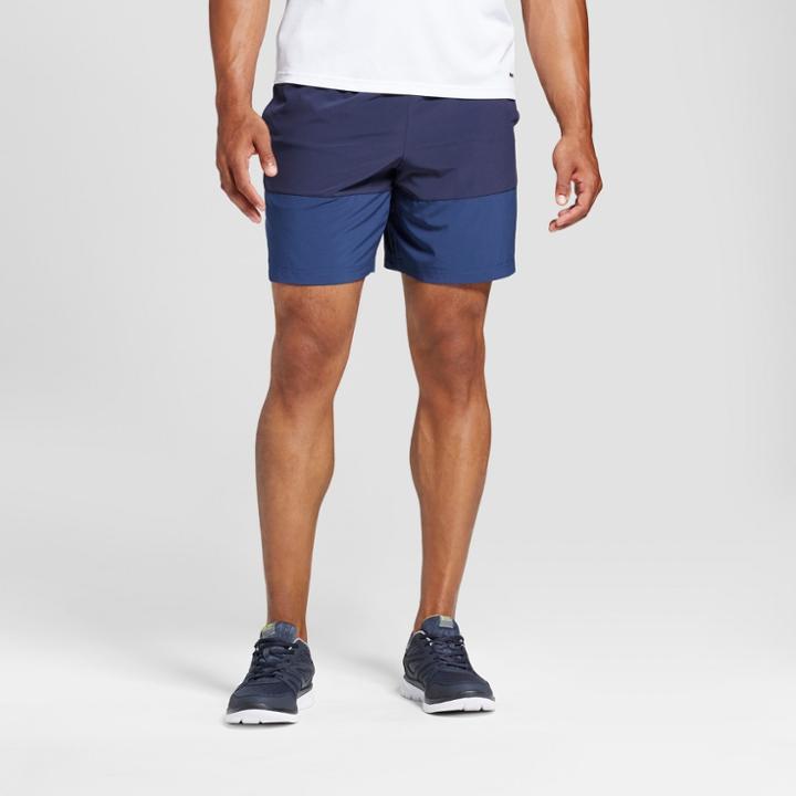 Men's Color Blocked Running Shorts - C9 Champion Cruising Blue