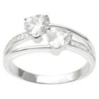 Journee Collection 1 1/2 Ct. T.w. Heart Cut Cz Basket Set Split Band Ring In Sterling Silver -