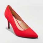 Women's Gemma Wide Width Plaid Pointed Toe Heeled Pumps - A New Day Red Plaid 8w,