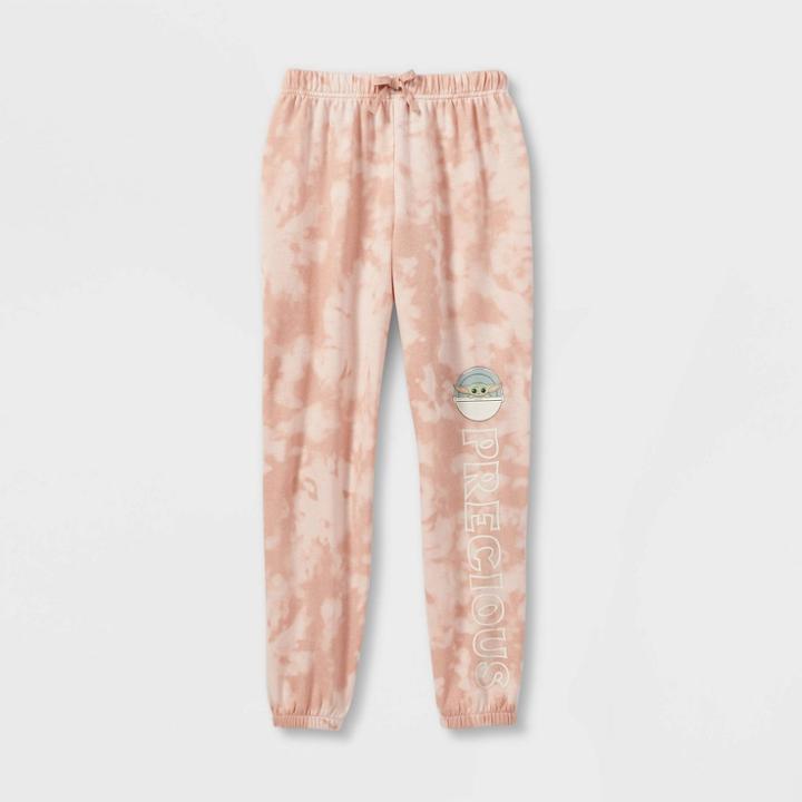 Lucas Girls' Star Wars: The Mandalorian The Child Dreamy Fleece Jogger Pants - Pink