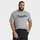 Men's Big & Tall Printed Standard Fit Short Sleeve Crewneck T-shirt - Goodfellow & Co Dark Gray/letters
