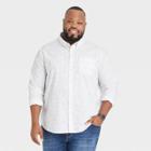 Men's Tall Printed Standard Fit Long Sleeve Button-down Shirt - Goodfellow & Co Off-white/leaf