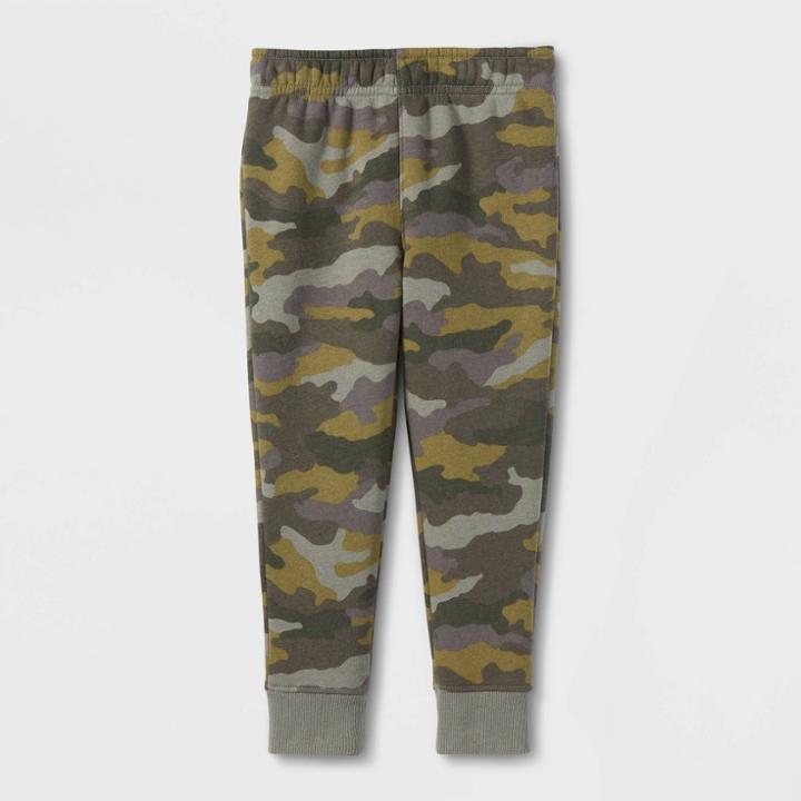 Toddler Boys' Fleece Pull-on Pants - Cat & Jack Camo Green