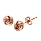 Distributed By Target Women's Polished Loveknot Earrings In Rose Gold Over Sterling Silver - Rose