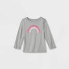 Toddler Girls' Adaptive Long Sleeve Graphic T-shirt - Cat & Jack Gray