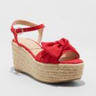Women's Happy Bow Espadrille Wedges - A New Day Red