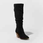 Women's Lanae Wide Width Scrunch Fashion Boots - Universal Thread Black 9.5w,