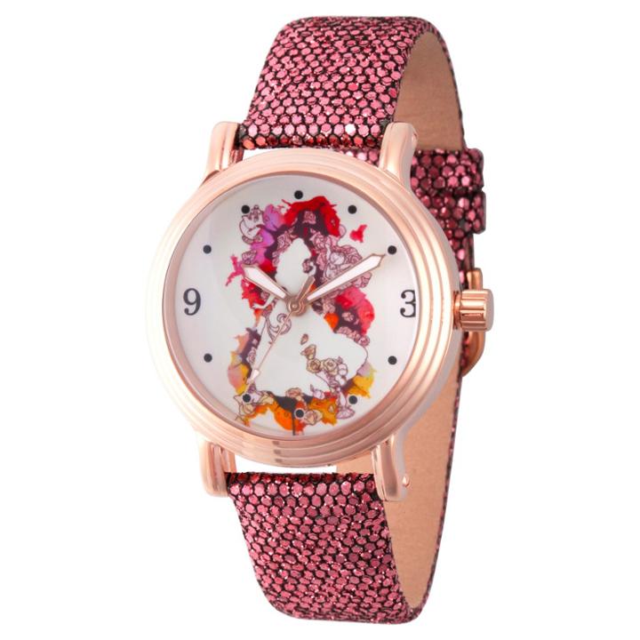 Women's Disney Princess Belle Rosegold Vintage Alloy Watch - Purple,