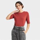 Women's Elbow Sleeve T-shirt - Who What Wear Red