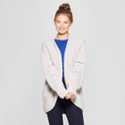 Women's Pointelle Chenille Cocoon Cardigans - A New Day Gray
