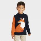 Toddler Boys' Fox Crewneck Sweater - Cat & Jack Navy Blue