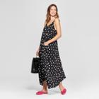 Women's Polka Dot Sleeveless Maxi Dress - A New Day Black
