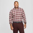 Men's Tall Plaid Standard Fit Pocket Flannel Long Sleeve Collared Button-down Shirts - Goodfellow & Co