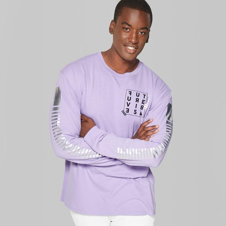 Men's Big & Tall Long Sleeve Graphic T-shirt - Original Use Violet