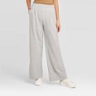 Women's French Terry Wide Leg Pants - A New Day Gray