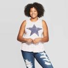 Women's Plus Size Star & Stripe Graphic Tank Top - Grayson Threads (juniors') - White