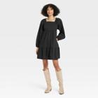 Women's Balloon Long Sleeve Shift Dress - Universal Thread Black