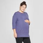 Maternity Plus Size Snap Shoulder Sweatshirt - Isabel Maternity By Ingrid & Isabel Purple 1x, Infant Girl's