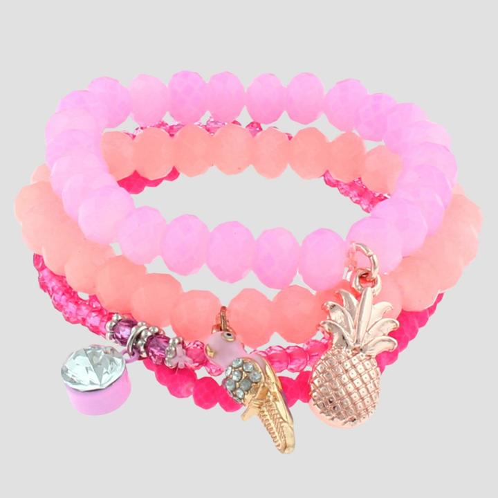 Girls' 4pc Charms Bracelet Set - Cat & Jack Pink