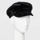 Women's Chenille Newsboy Hat - A New Day Black One Size, Women's