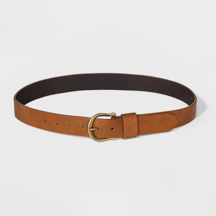 Target Women's Horseshoe Buckle Belt - Universal Thread Cognac