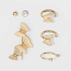 Shiny Gold With Crystal Stones Butterfly Ear Cuff - Wild Fable Gold