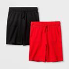 Boys' 2pk Adaptive Knit Pull-on Shorts Cat & Jack - Black/red