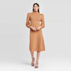 Women's Puff Long Sleeve High Neck Sweater Dress - Who What Wear Sand Xs, Women's, Brown
