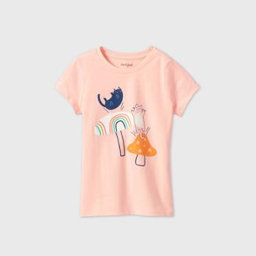 Girls' Short Sleeve Jumping Cats Graphic T-shirt - Cat & Jack