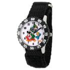Boys' Disney Mickey Mouse, Donald Duck And Goofy Stainless Steel Time Teacher Watch - Black