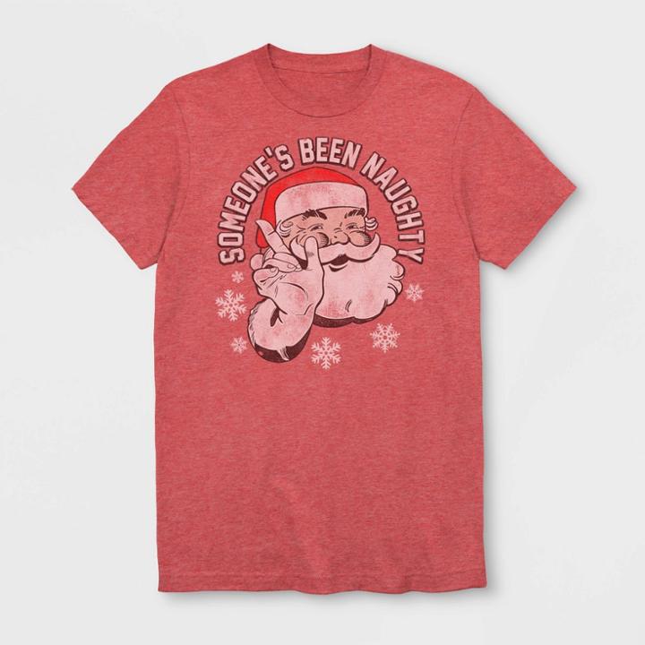 Fifth Sun Petitemen's Someone's Been Naughty Short Sleeve Graphic T-shirt - Ripe Red Heather