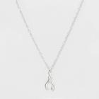 No Brand Wishbone Mini Pendant Necklace - Silver, Women's