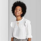 Women's Short Sleeve High Neck Boxy Top - Wild Fable Ivory