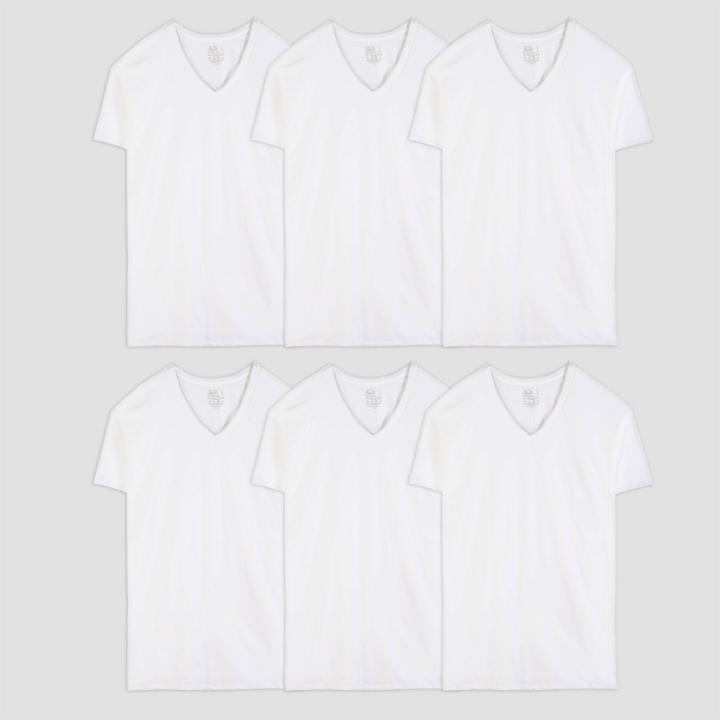 Fruit Of The Loom Men's 6pk V-neck T-shirt - White