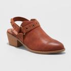 Women's Bathilda Sling Back Studded Western Bootie - Universal Thread Cognac (red)